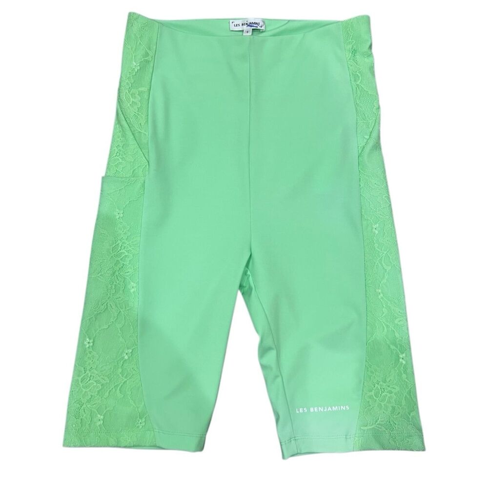 Les Benjamins Lace Biker Shorts Mint Green Size Small